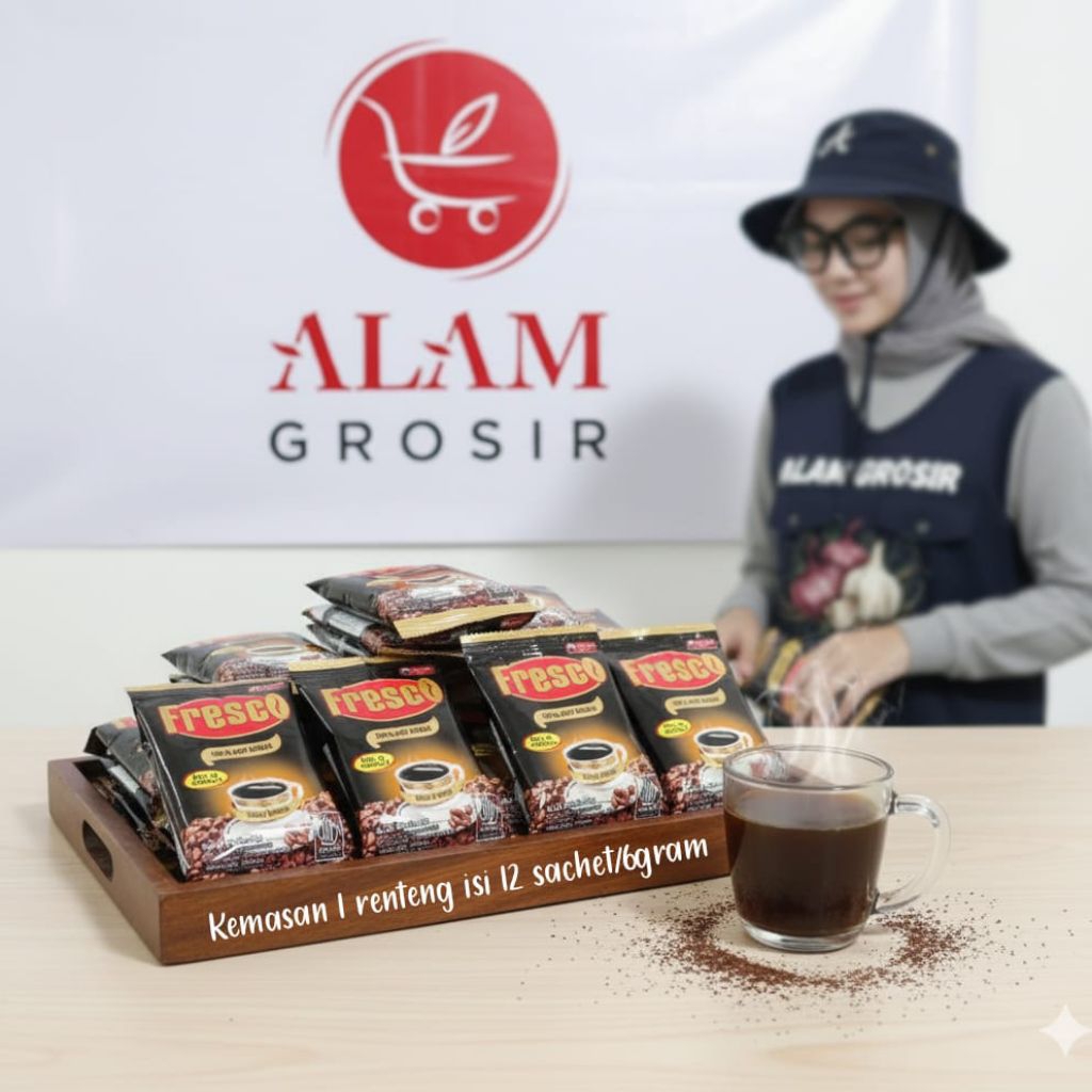 Fresco Kopi Bubuk Hitam 6gr Tanpa Gula 1Renteng