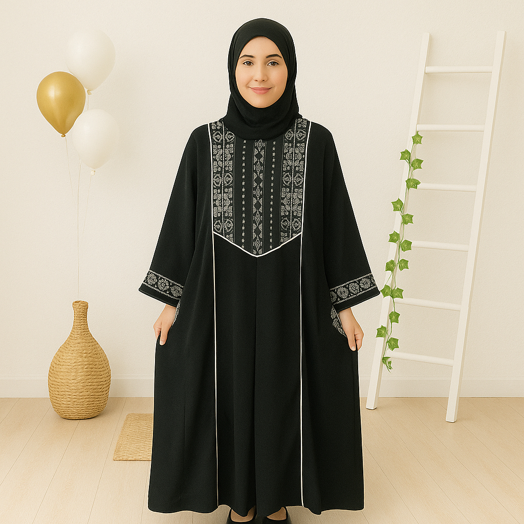 GAMIS ABAYA ANAK / TANGGUNG HITAM PANIS