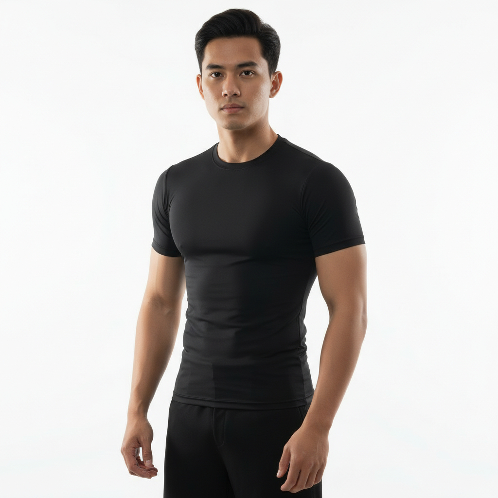 manset baju pria lengan pendek baselayer Baju Olahraga Baju Manset Pendek Pria Manset Futsal Baju La