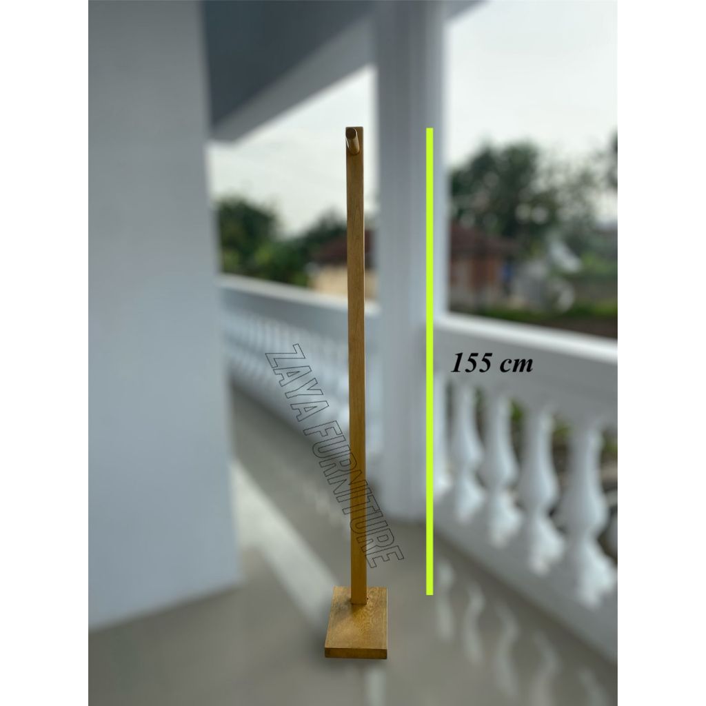 Stand Gantungan Baju Kayu Estetik Minimalis - Stand Gantungan Pakaian Murah