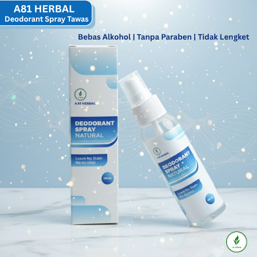 Abi herbal A 81 Herbal Natural Deodorant Spray 100ml BPOM tawas cair