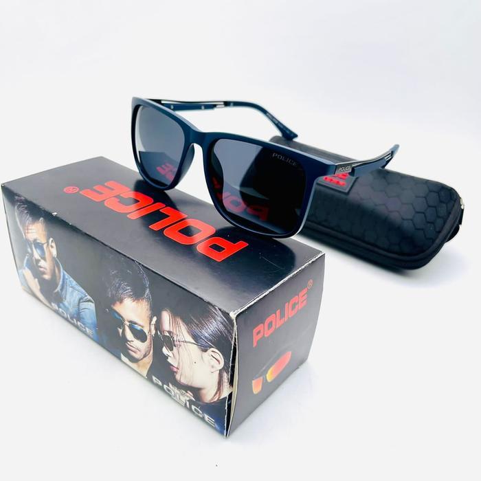 Kacamata police hitam pria / kacamata hitam kekinian outdoor polarized anti uv original fullset