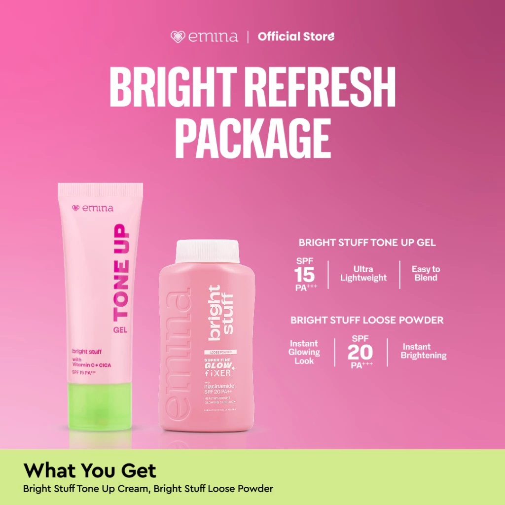 Emina Bright Stuff Refresh Paket Glowing Mencerahkan