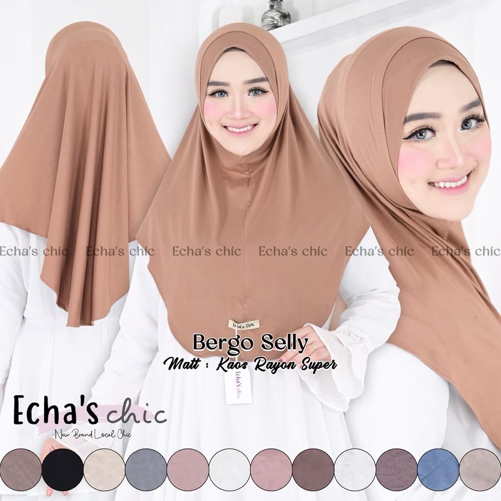 Echa's Chic - Bergo Selly L Kaos Rayon Premium / Bergo Kaos Rayon / Bergo Daily