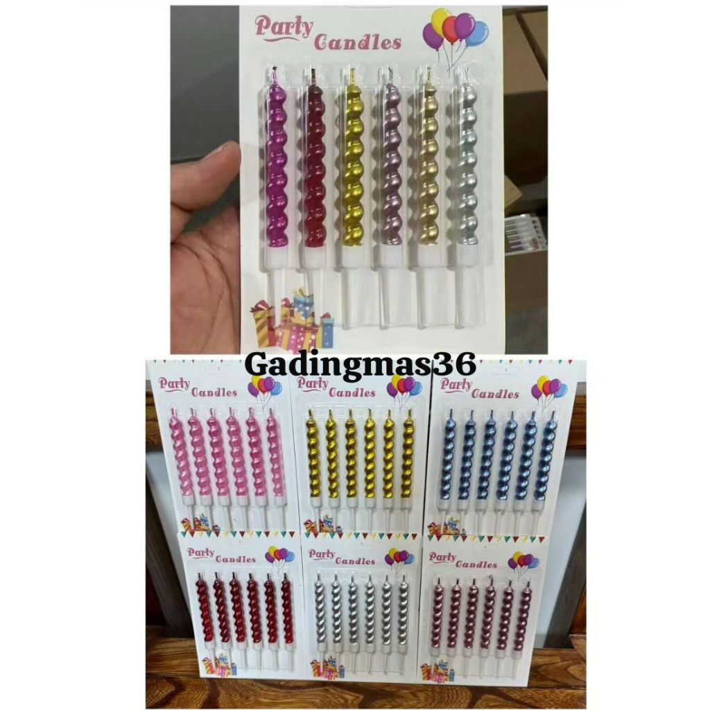 Lilin Ultah Ulir / Lilin Ulang Tahun Ulir / Lilin Korea Spiral /Ulir Besar Chorme Candle Korean