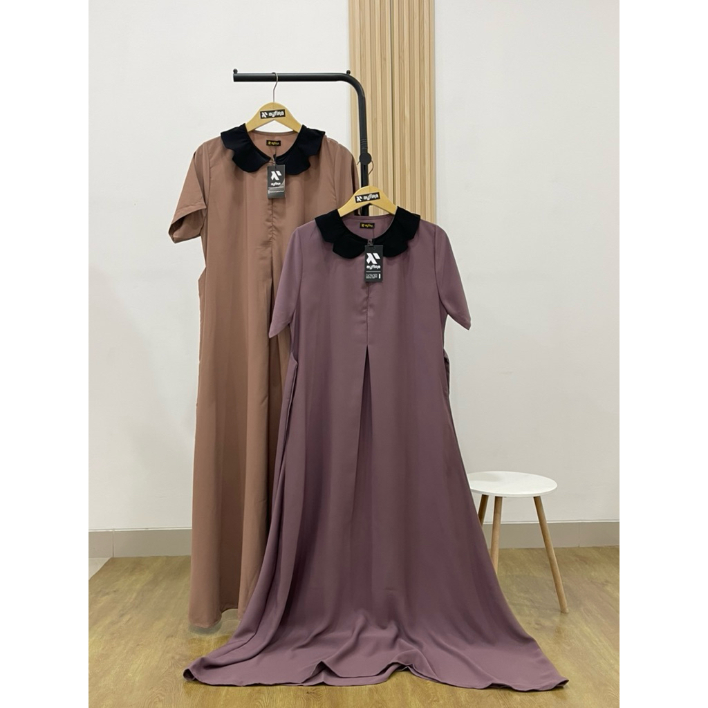 Almira Dress Lengan Pendek Yoris dan Wolfis Ayfira