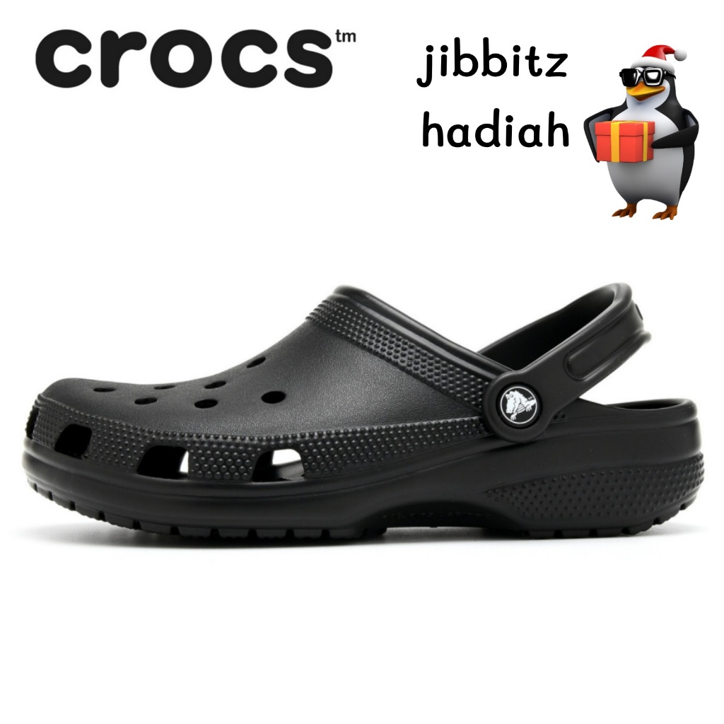Crocs Unisex Classic Clog  -  Black Ori Crocs Sandal  Pria dan Wanita Sendal Crocs