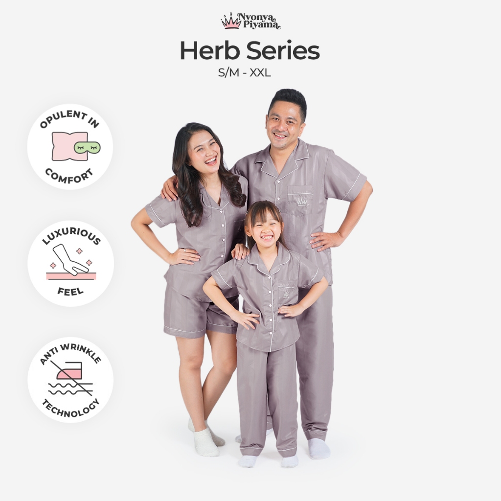[BEST SELLER] Nyonya Piyama Herb Series Pajamas Poly Bamboo for Family - Liquorice
