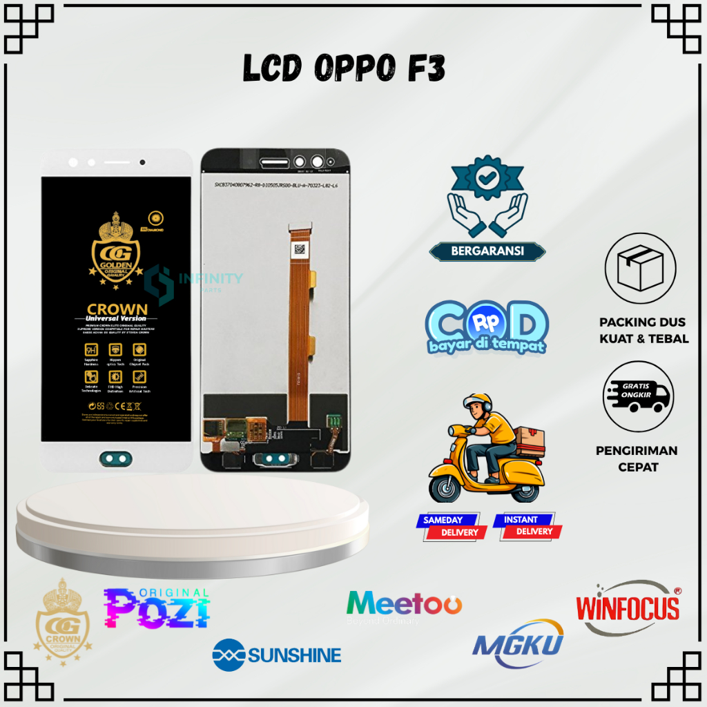 LCD OPPO F3 - OPPO F3 ORIGINAL LCD TOUCHSCREEN 1SET COMPLETE FULLSET