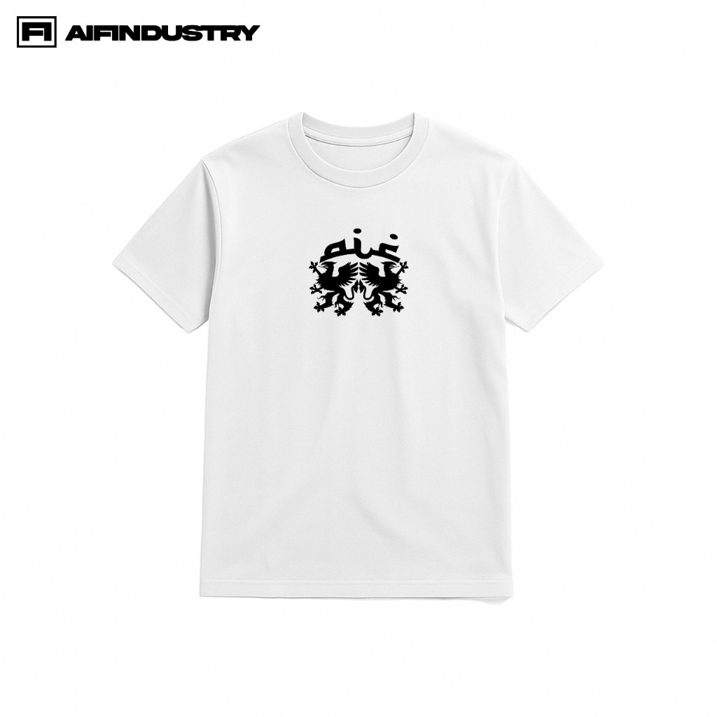 DOOMMARKET-AIFindustry - White Fitted Tee ''PHOENIX" Regular Fitted Tee