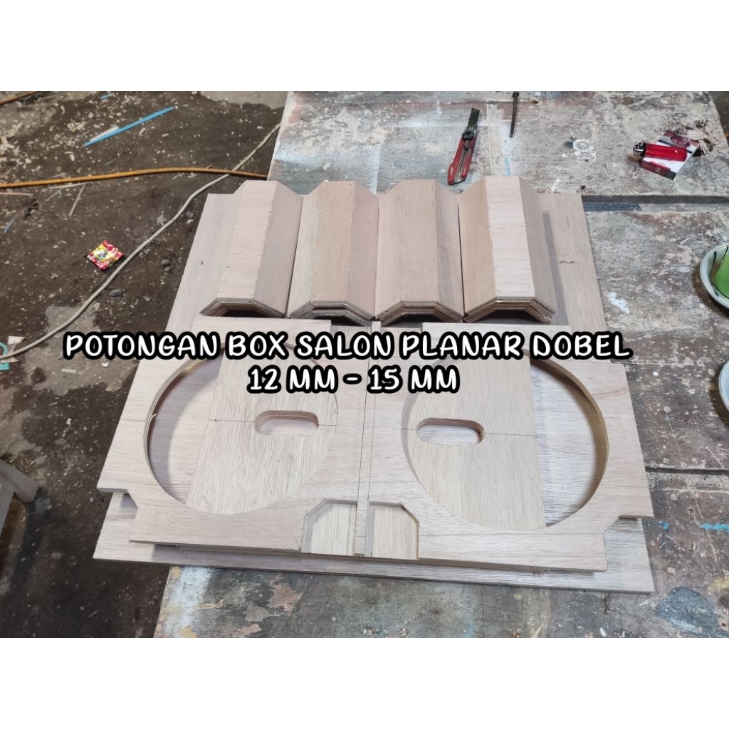 Box planar potongan 10 inch double 12mm-15mm semi meranti