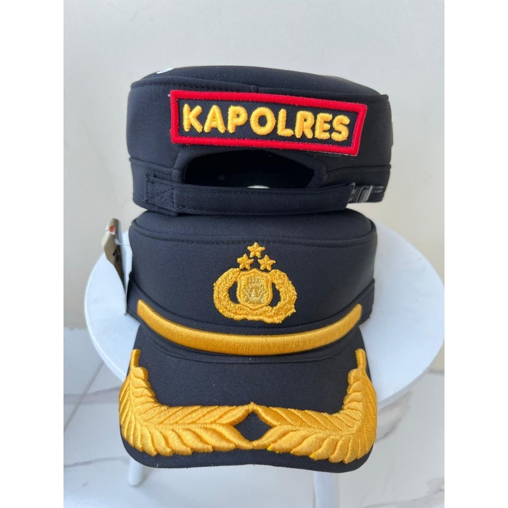 Jual TOPI KOMANDO PAMEN POLRI MEREK ZONA MILITER TERBARU kualitas premium pakai Rell pengatur + bord