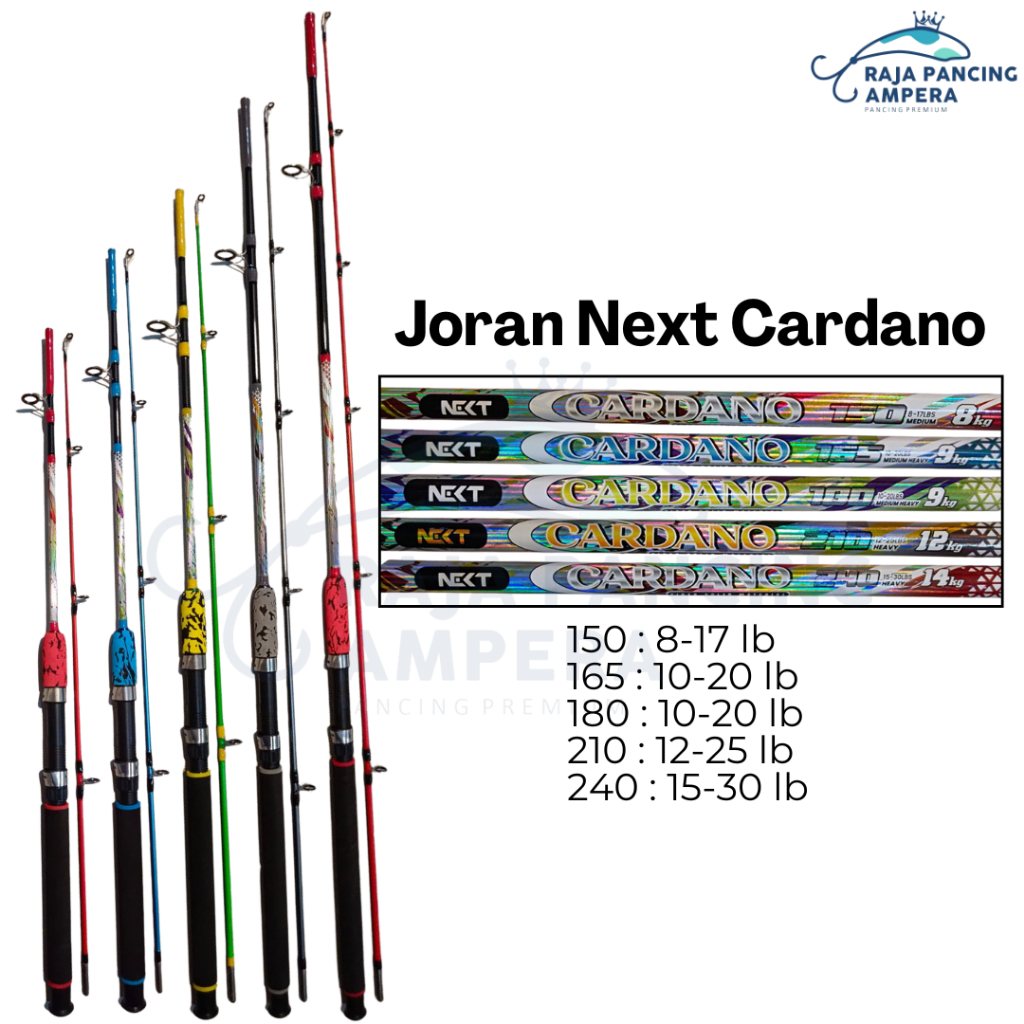 Joran Spinning Next Cardano Stik Pancing Bahan Fiber Solid Gagang Full Eva Camau Kaku