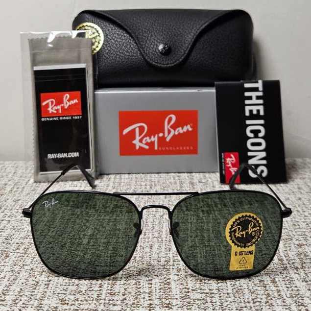 Kacamata Rayban Caravan RB3136 002 58 Black Green Original