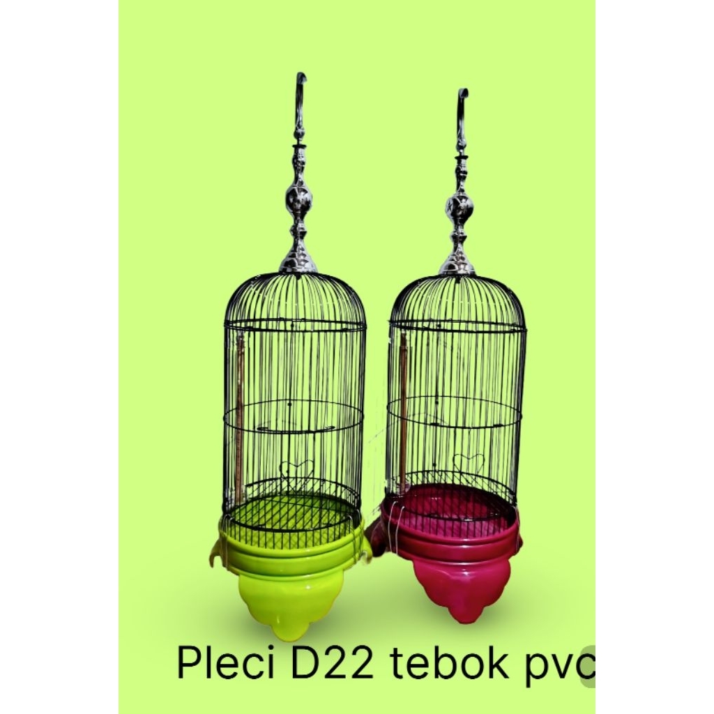 Kandang pleci D22 tebok pvc pion croom + gantungan lipat