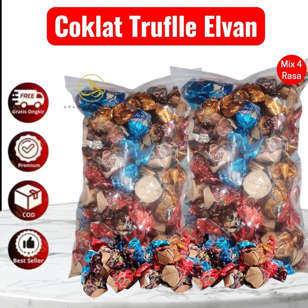 Moonieshopline Coklat Truffle Elvan Mix'S 1Kg Best Seller Asli Coklat Turki Truffle Elvan Mix'S