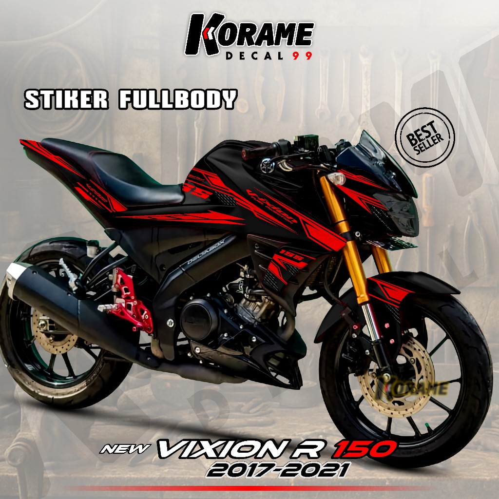 Decal ALL NEW Vixion R // Decal Stiker Yamaha Vixion All New 155 Model Black List Color Full Body