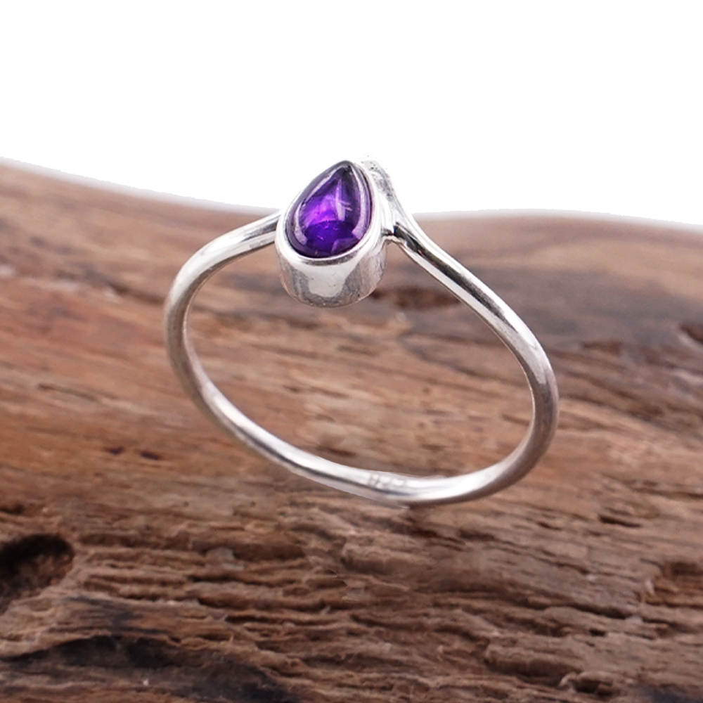 Cincin Wanita Perak Asli 925 Kecubung Amethyst Amethea