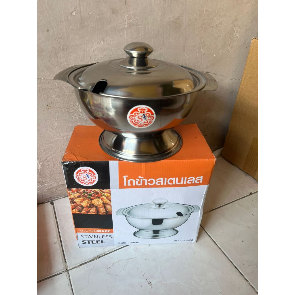 Wakul Nasi Stainless Steel/ Wadah Waskom Nasi 20 cm