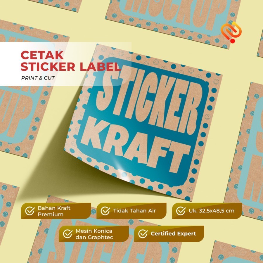 Cetak Stiker Label Kraft A3+/Cetak Sticker Kraft Cutting