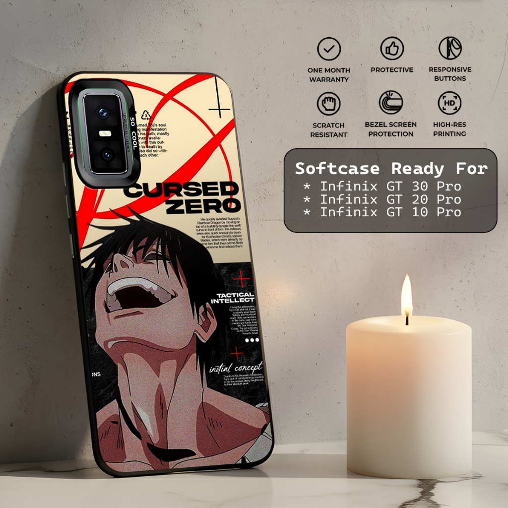 Case Imd Black for Infinix gt 30 pro new arrival casing hologram hitam motif Toji Fushiguro JJK soft