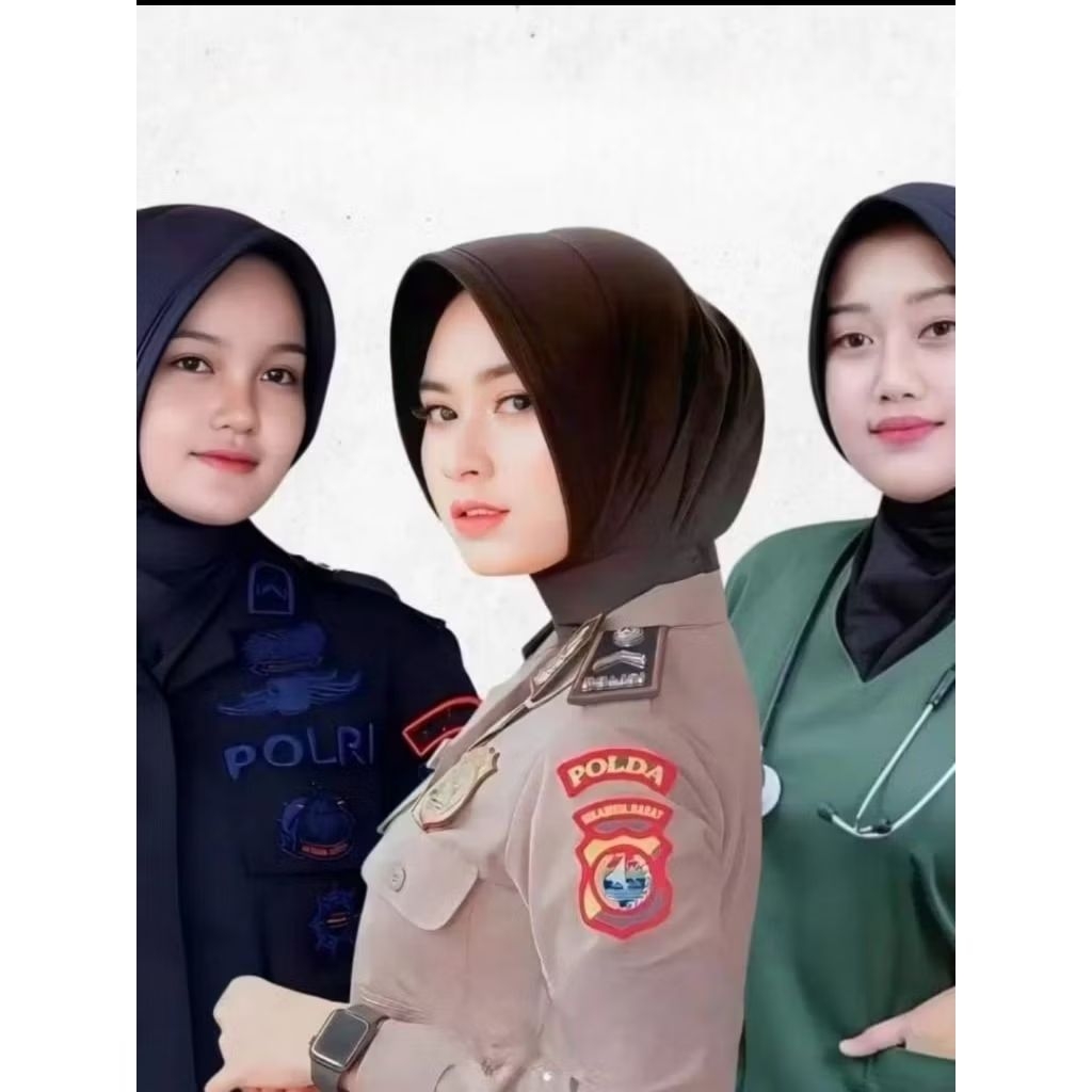 JILBAB DINAS POLWAN PERAWAT BIDAN PNS POLRI TALI LEHER ANTI TEMBEM PREMIUM BERGO SPORT PET TEBAL