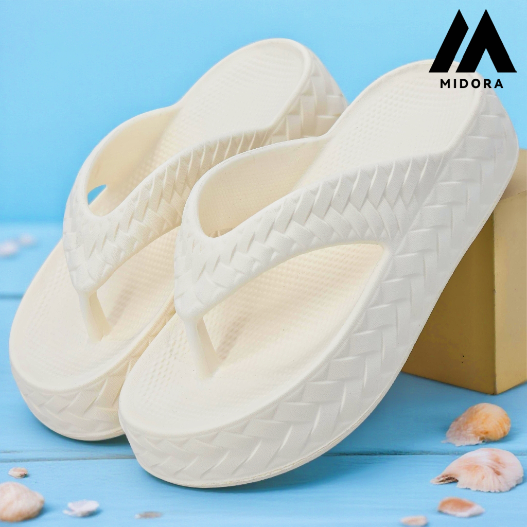 MIDORA Sandal Jepit Wanita Tinggi 4.5cm Sandal Karet Wanita Anti-selip Sandal Wanita