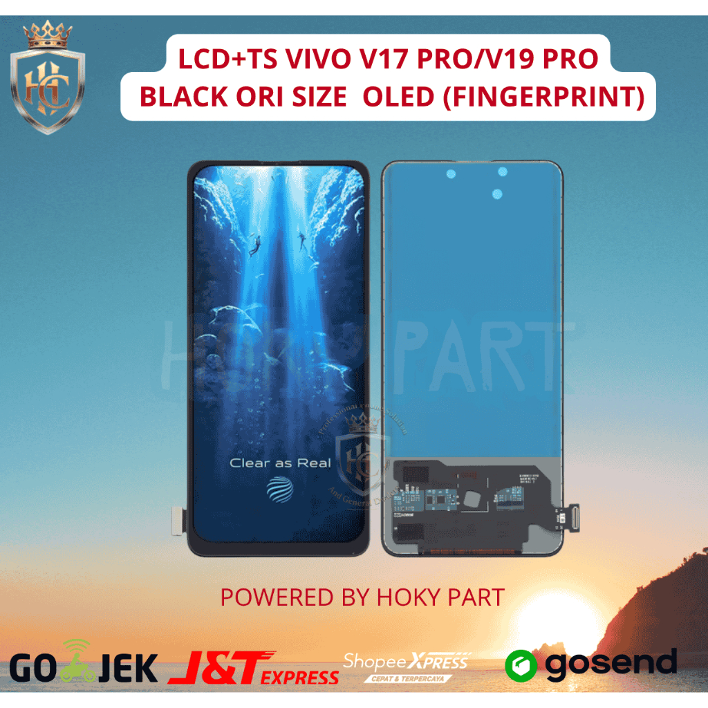 LCD TOUCHSCREN  VIVO V17 PRO/V19 PRO BLACK ORI SIZE ORIGINAL OLED (FINGERPRINT) BEST QUALITY