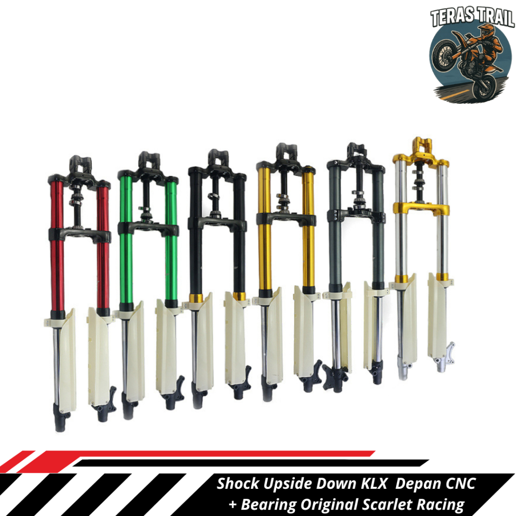 Shock Upside Down KLX Skok Depan USD CNC + Bearing  Original Scarlet Racing 3107