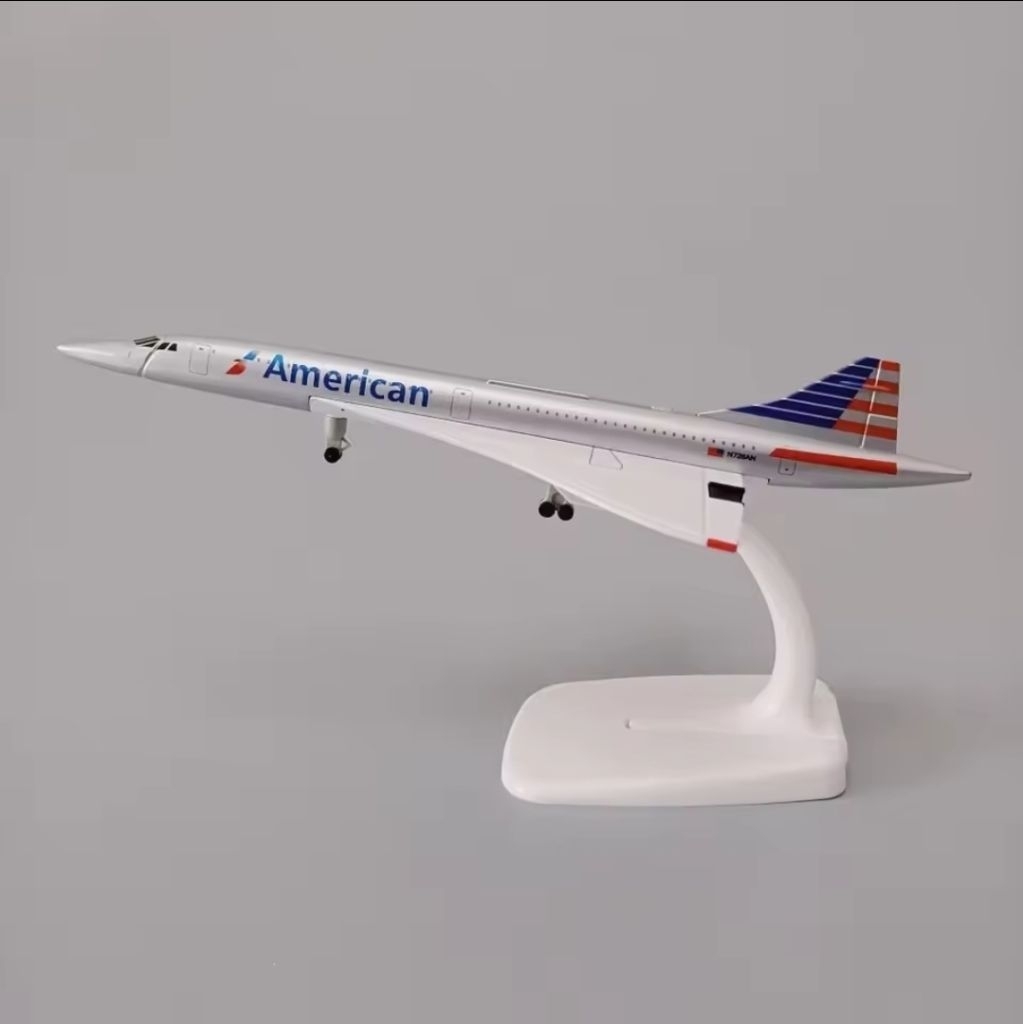 Miniatur Pesawat American Airlines Concorde Panjang 20Cm