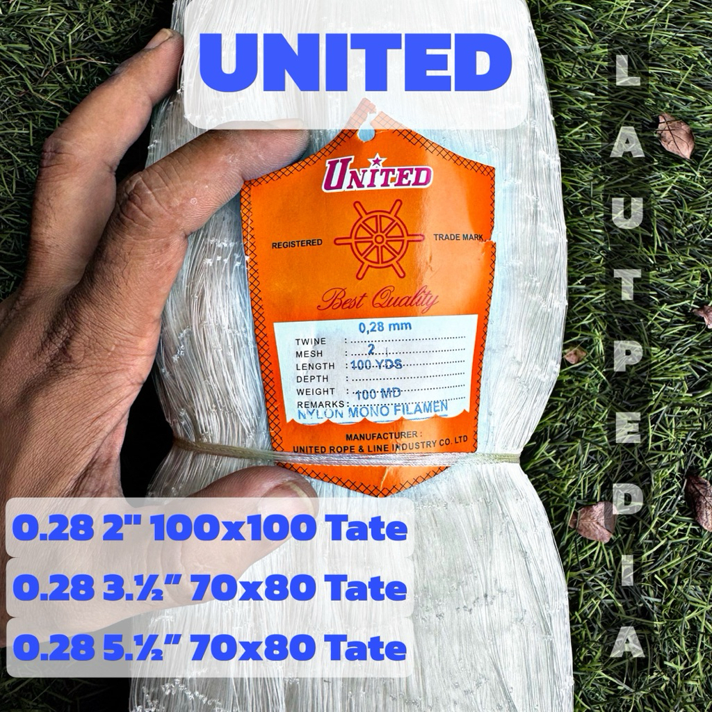 Jaring Ikan UNITED 0.28 2” 3.1/2” 5.1/2” TATE