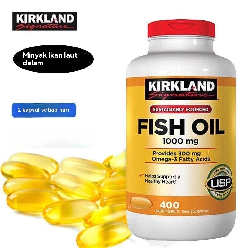 Kirkland Fish Oil 1000mg Omega-3 Heart Health 400 Softgels