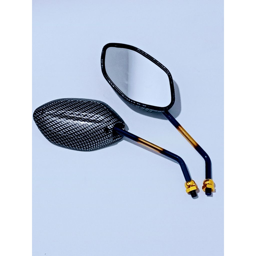 KACA SPION TANGKAI PANJANG TWOTONE/CARBON  VARIASI MOTOR BEAT KARBU-BEAT NEW DELUXE-BEAT FI-BEAT ESP