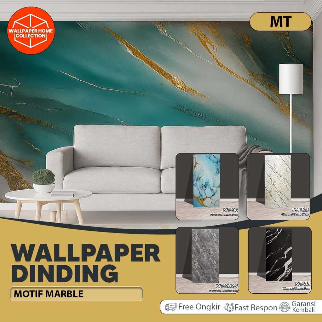 Paket 10 Lembar  wallpaper dinding - sticker dinding - wallpaper dinding kamar aesthetic motif vinyl