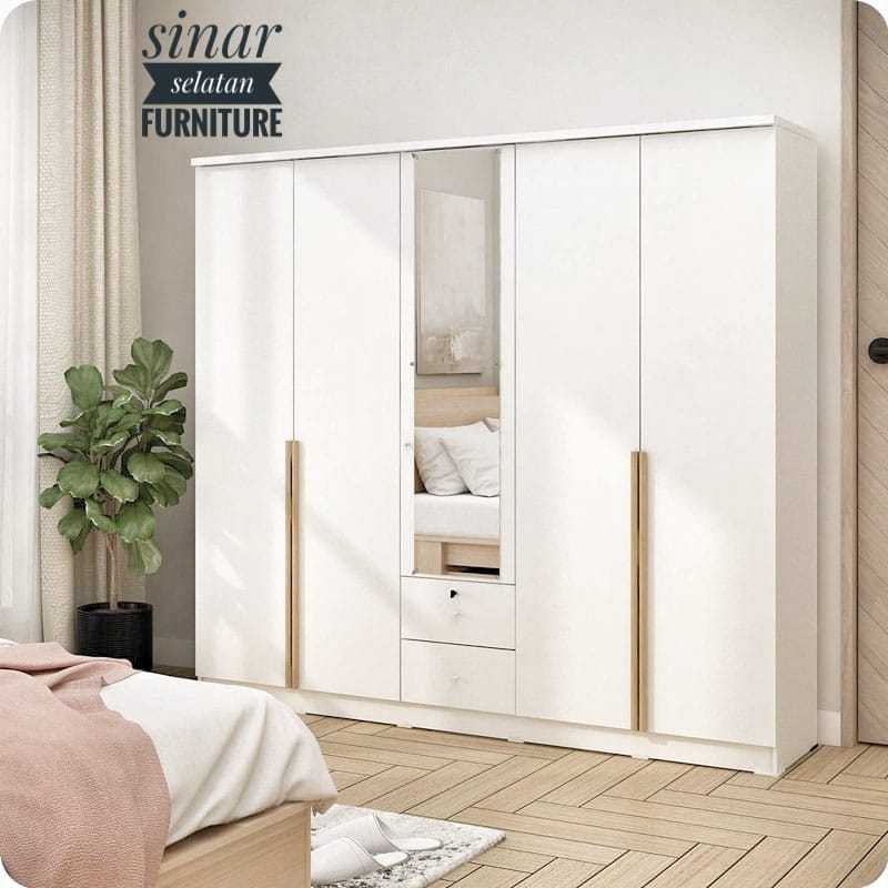 LEMARI PAKAIAN 5 PINTU WHITE