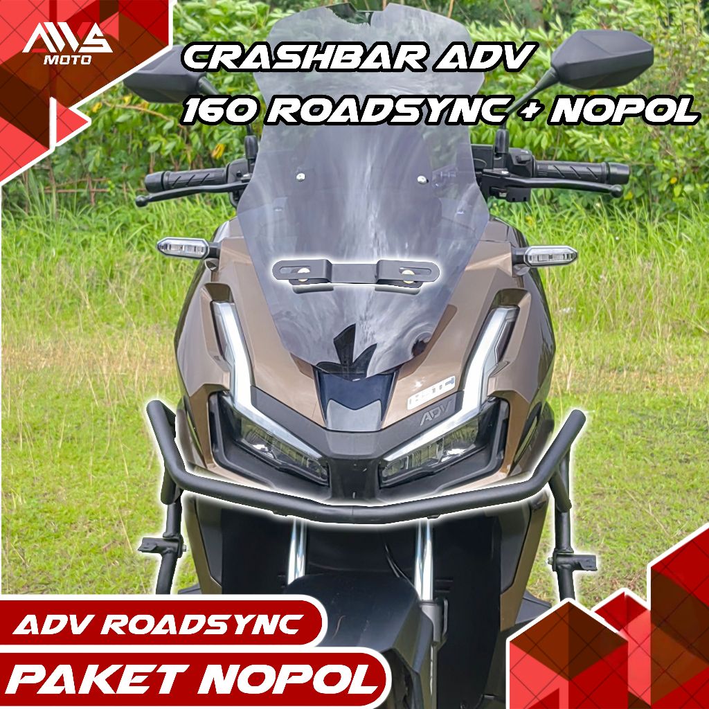 adv 160 roadsync crashbar dan bracket plat nomor