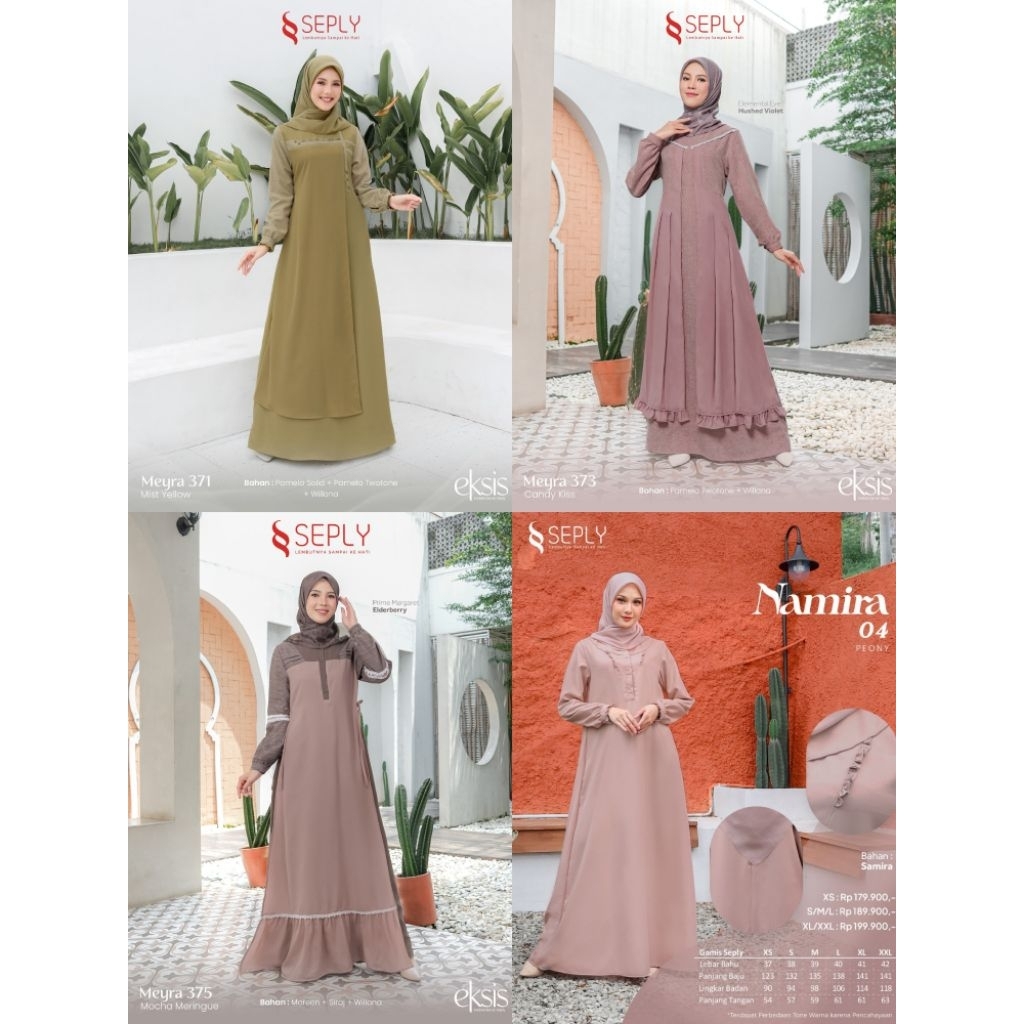 SEPLY BAJU GAMIS/DRESS DEWASA || MEYRA 371, MEYRA 373, MEYRA 375, NAMIRA 04