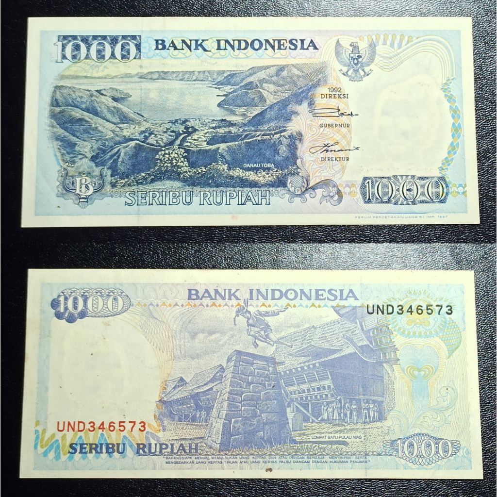 uang kuno Indonesia 1k rp lompat batu 1992 p2184