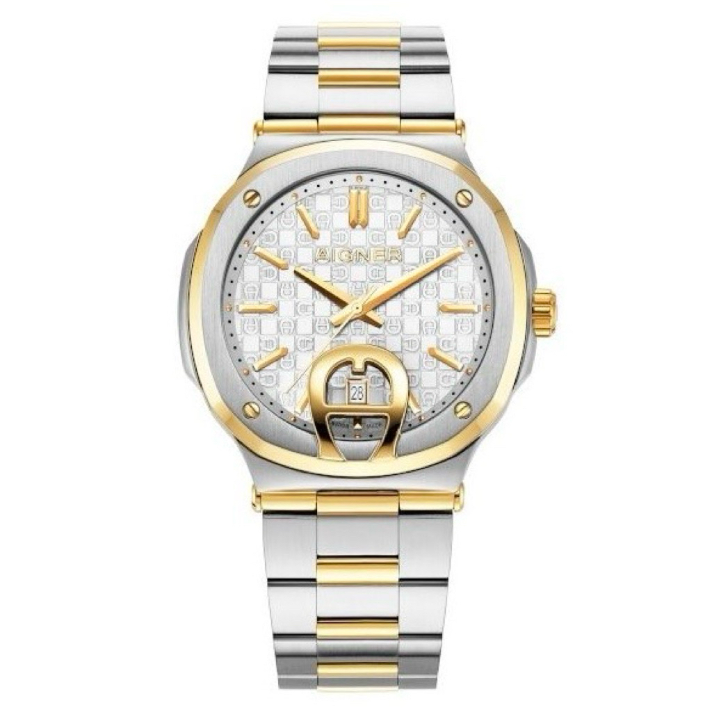 Jam Tangan Pria Aigner Taviano 2  AGW.241008 White Dial Silver Gold Stainless Steel Original | AIGNE