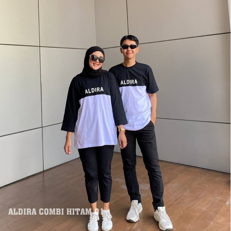 Aldira Kaos Couple Oversize  Pakaian Pria Wanita Terbaru 2025 Kaos Oversize Baju Couple