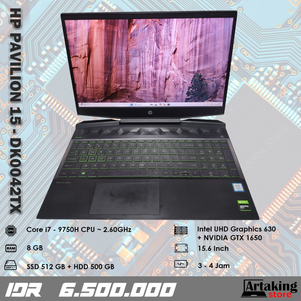 SERI GAMING - HP Pavilion 15 - dk0042TX - Core i7 - Gen 9 th - SSD 512 GB - Double VGA