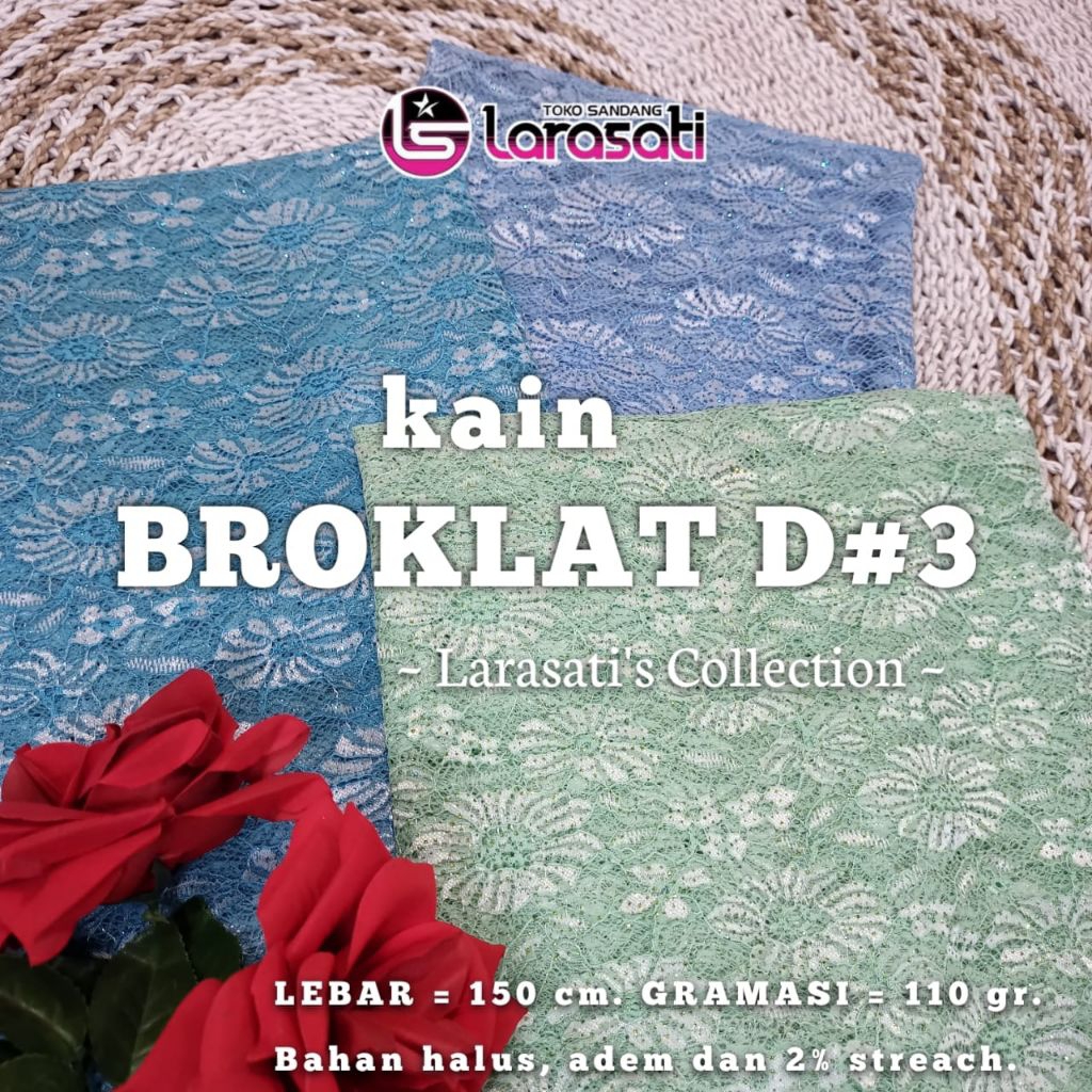 Kain BROKLAT D#3/Kain Lace/Kain Broklat Lemes/Broklat Bali. harga tertera untuk 0.50 meter