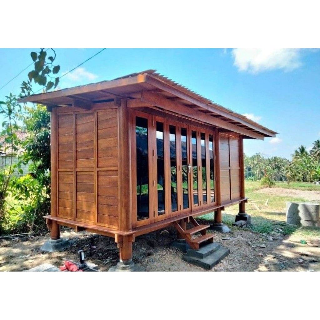 Gazebo Rumah Kayu Jati menawan minimalis
