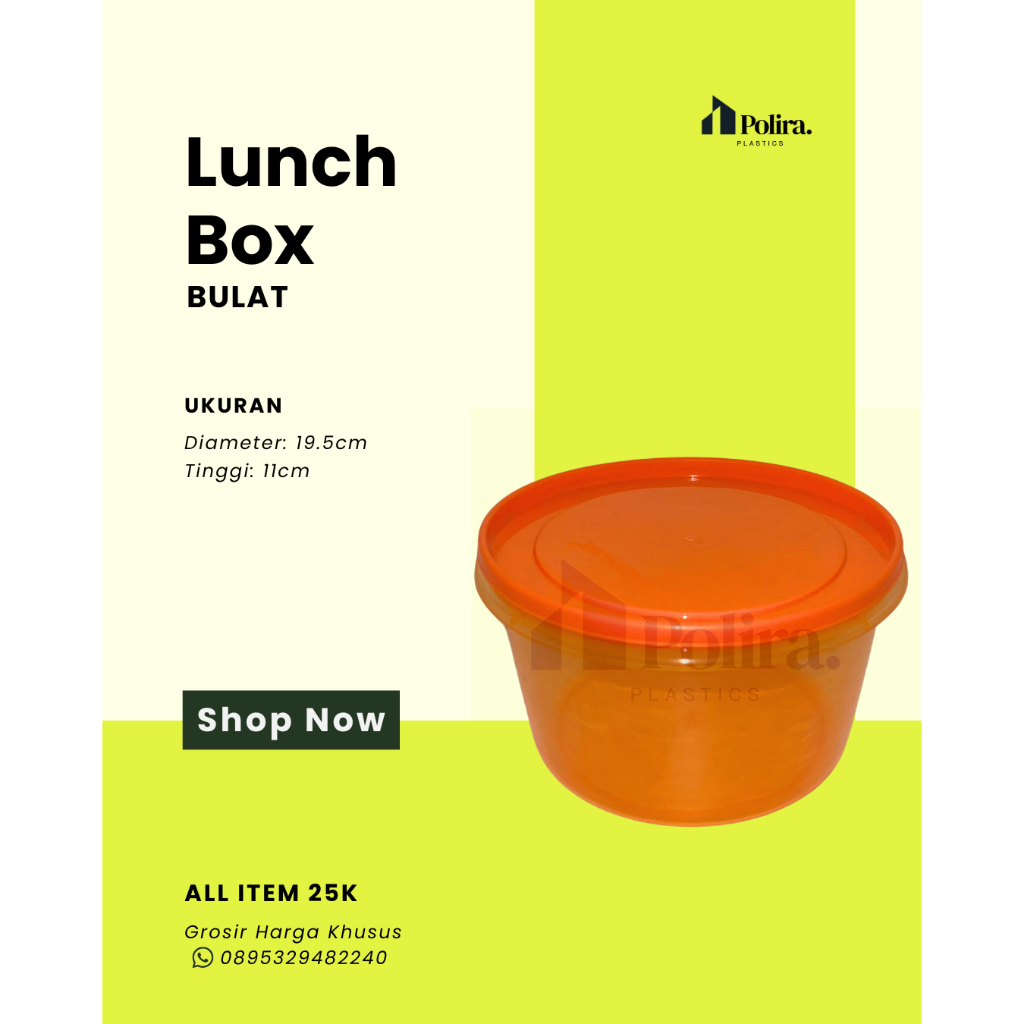 [POLIRA PLASTICS] - Tupperware Rice Bowl / Dipping Bowl / Lunch Box / Kotak Bekal / Summer Cup / Kid