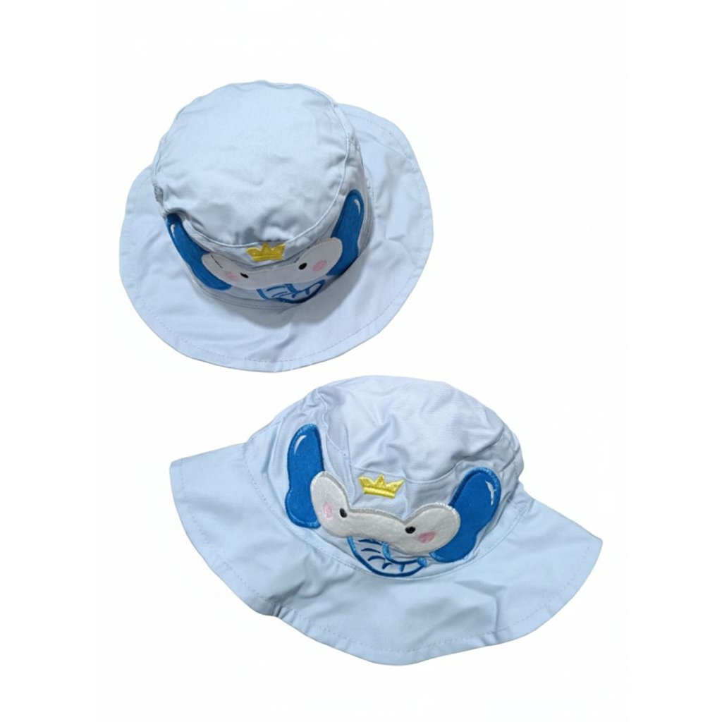 Topi Bucket Anak Karakter Gajah Mahkota (Unisex)
