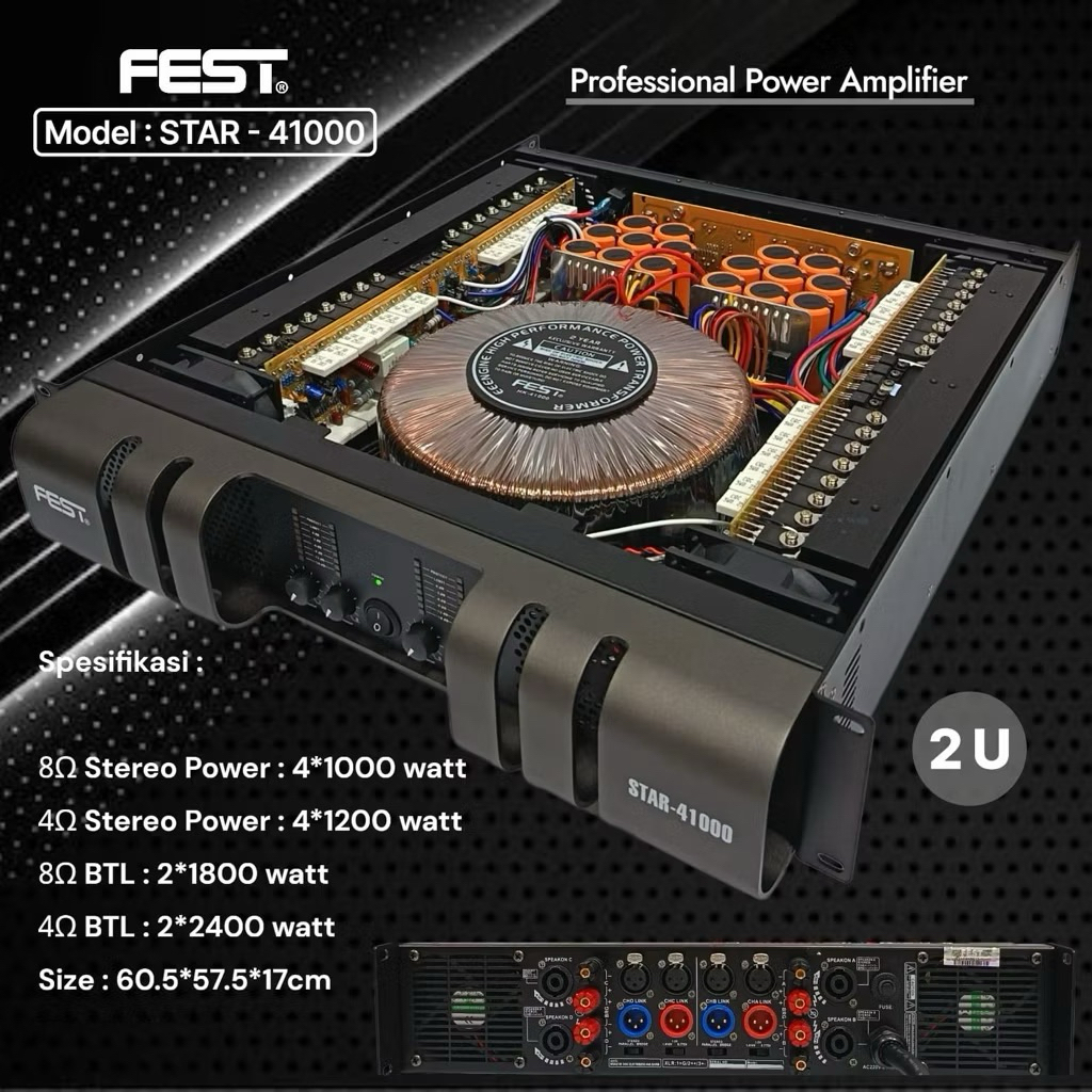 Power Amplifier Fest Star 41000 Original Power amplifier 4 Channel Class H