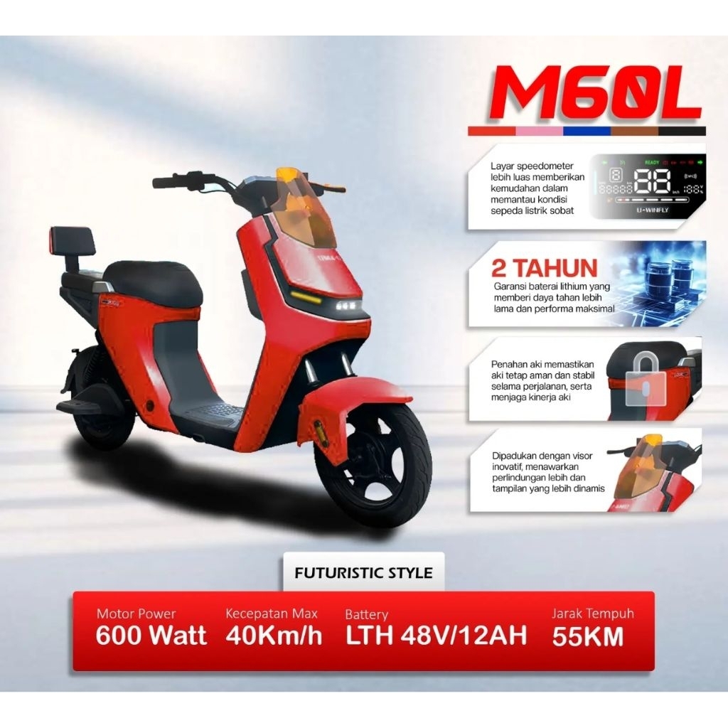 Ready Stok Sepeda Listrik Uwinfly M60L Dan M60L Adv