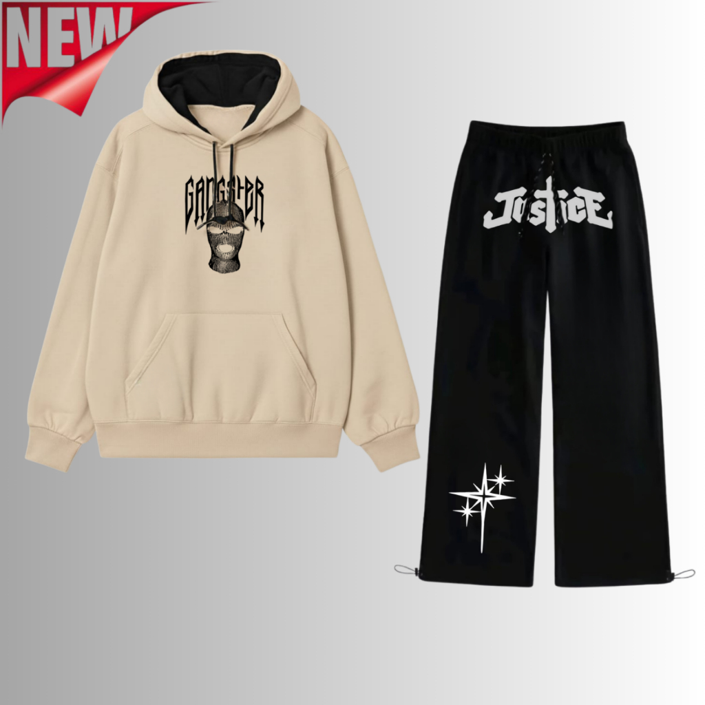 Speeding.ceo Set Hoodie Celana Panjang Warna Cream Bahan Lembut Tebal Adem Style Skena Sweater Hodie