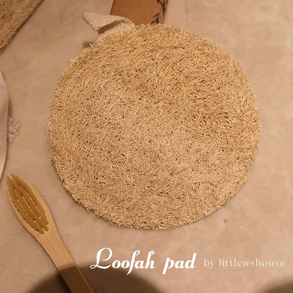 Loofah Pad Lingkaran/ Natural Sponge mandi 100% Alami / Spons Gambas Natural Alami / Oyong Kering Ze