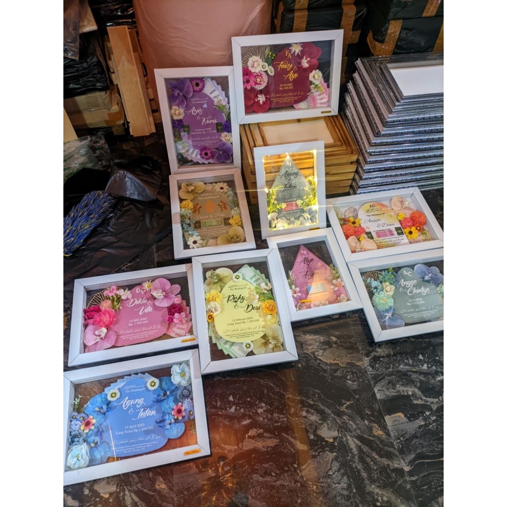 pigura akrilik 3d pigura mahar 30x40